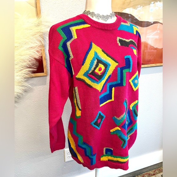 Vintage Petite Sophisticate Retro Pattern Sweater - Picture 3 of 10